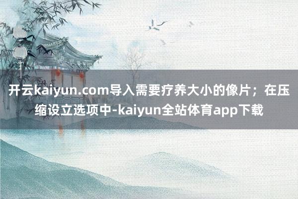 开云kaiyun.com导入需要疗养大小的像片；在压缩设立选项中-kaiyun全站体育app下载