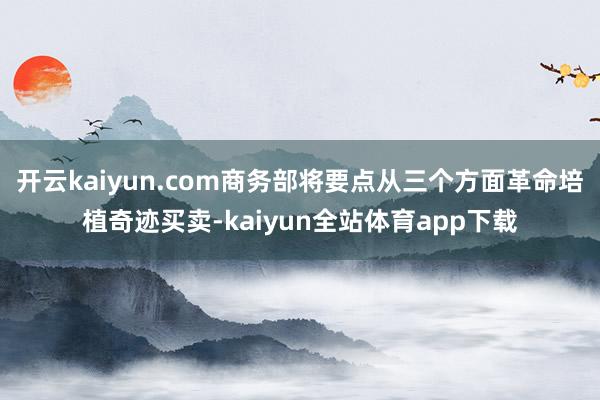 开云kaiyun.com商务部将要点从三个方面革命培植奇迹买卖-kaiyun全站体育app下载