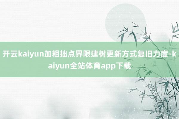 开云kaiyun加粗拙点界限建树更新方式复旧力度-kaiyun全站体育app下载