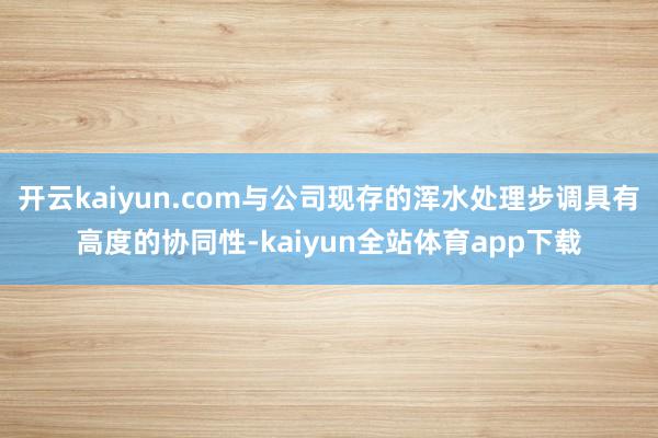 开云kaiyun.com与公司现存的浑水处理步调具有高度的协同性-kaiyun全站体育app下载
